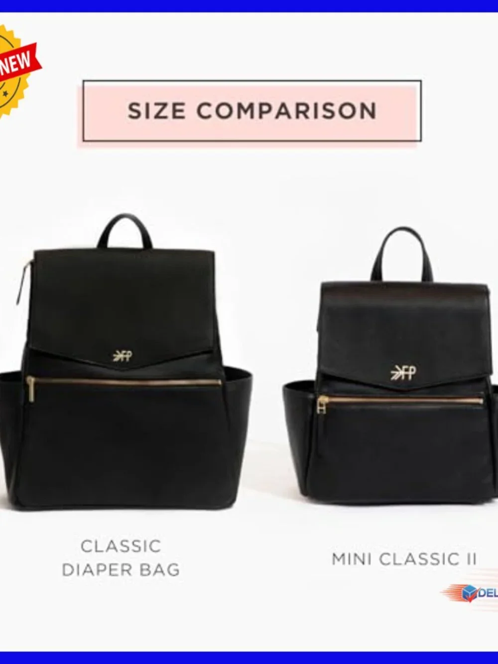 Premium Vegan Leather Diaper Backpack with Changing Pad, Compact & Lightweight - Picture 6 of 6